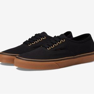 Vans Authentic Core Classics, gold metal eyelets. Size 6 big kid/men 7.5 women.